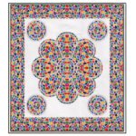 Toalha Grande Indiana Flor de Mosaico Colorido 240 x 210 cm