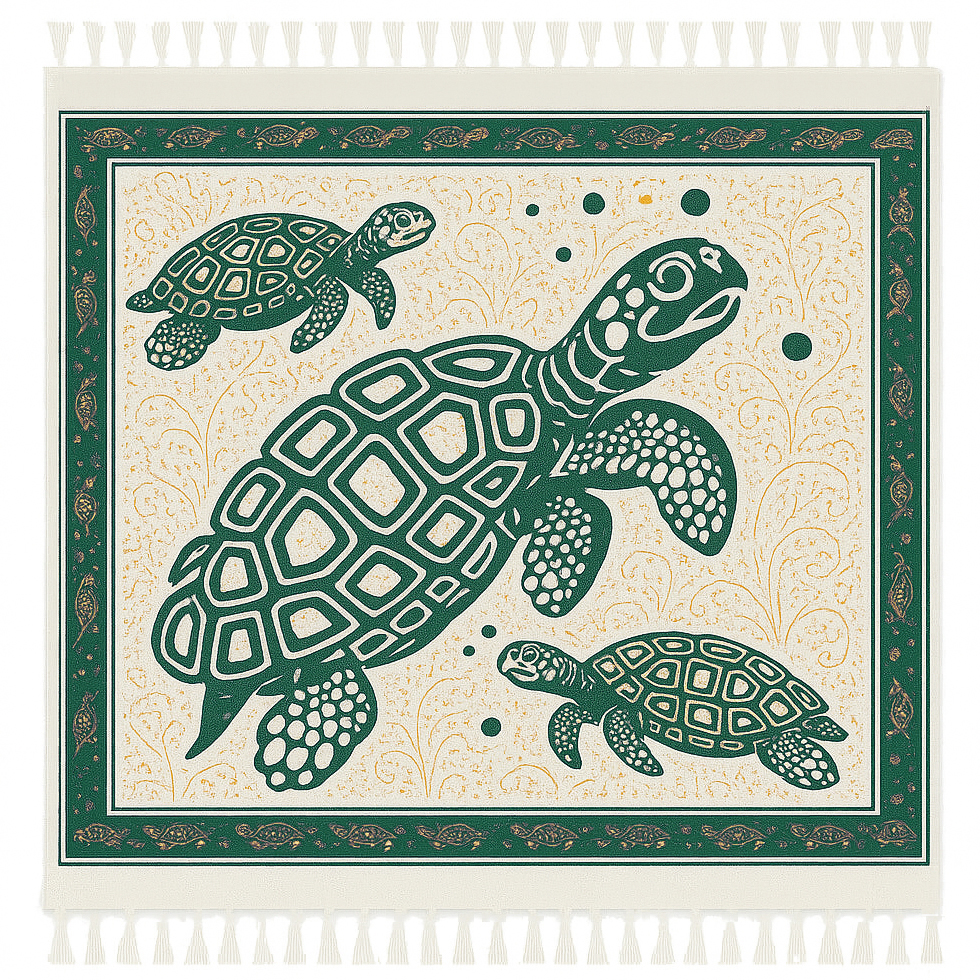Toalha Indiana Grande Tartarugas 240×210 cm Verde