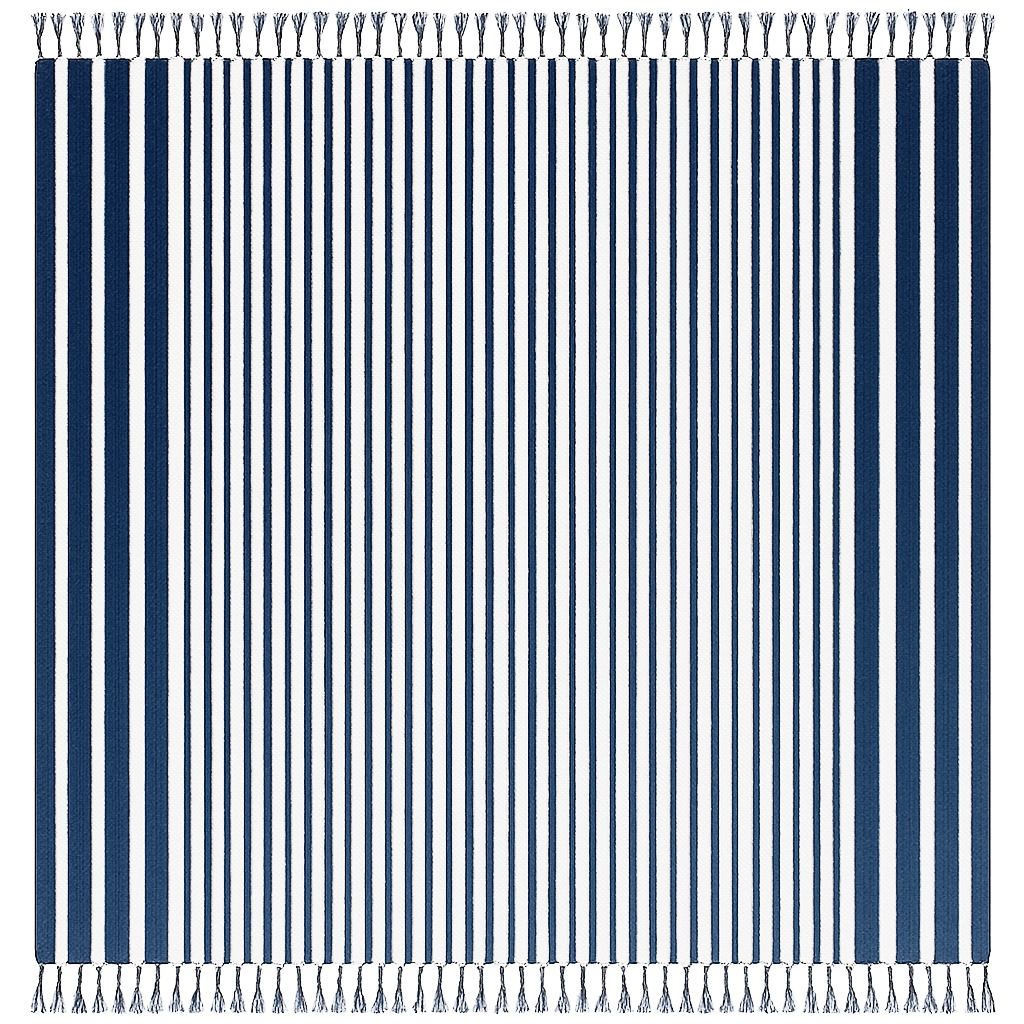 Toalha Grande Indiana Riscas Finas 240×210 cm Azul Escuro