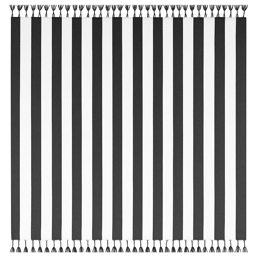 Toalha Grande Indiana Riscas Grossas 240×210 cm Preta