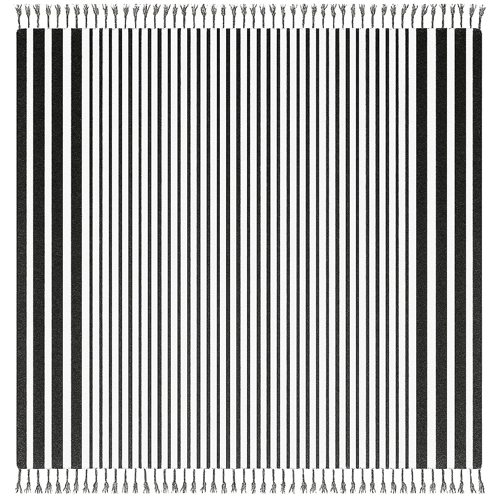 Toalha Grande Indiana Riscas Finas 240×210 cm Preta