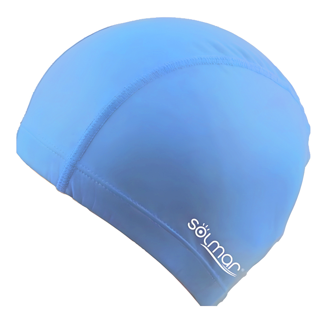 Touca de Natação em Poliuretano Adulto Cores Sortidas Solmar 13104 Azul Claro